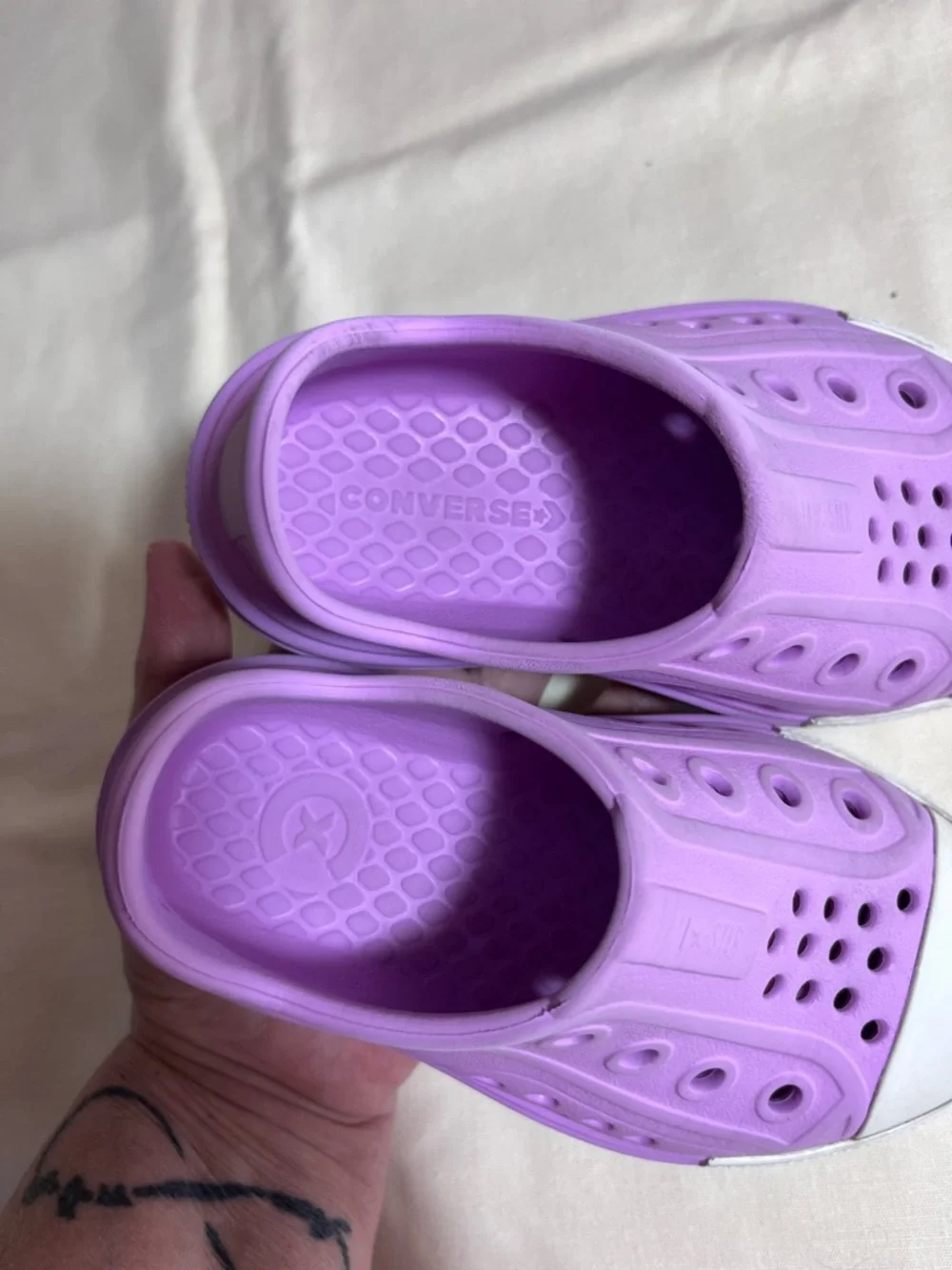 Converse All Stars Kids Lilac Slip-On Water Shoes with White Toe Cap
